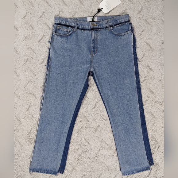 Current/Elliott The High Waist Two-tone Somera Crop Jean Sz 31 - Picture 12 of 16